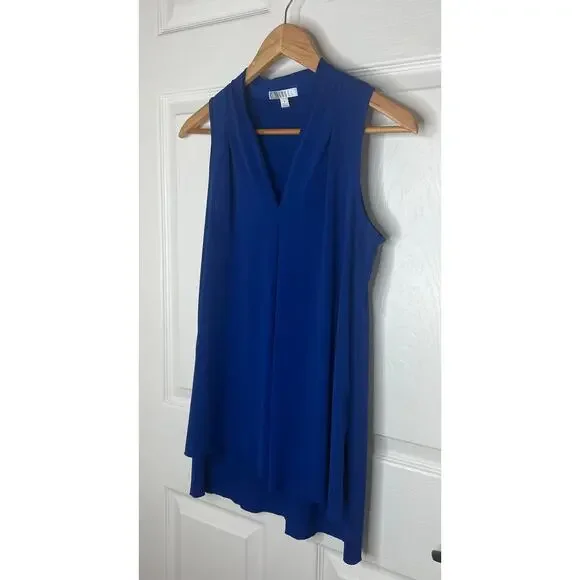 Spense Women's Vibrant Cobalt Blue Sleeveless Tank Top V-Neck Blouse Size Small - Picture 3 of 9